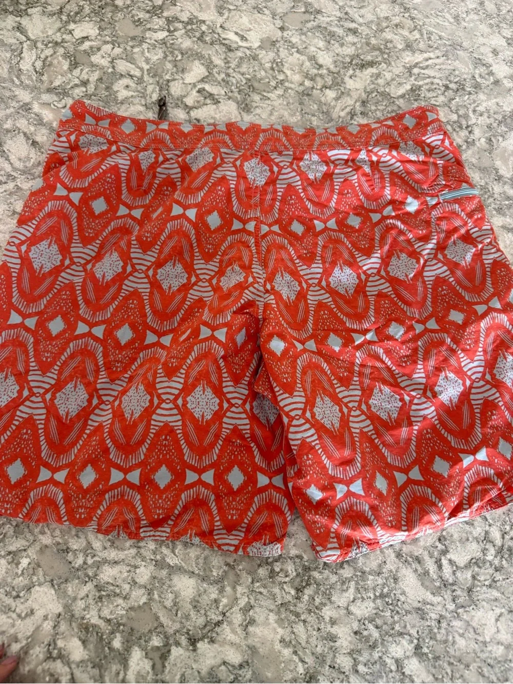 Patagonia Men’s Board Shorts Size 36 Wavefarer Orange Batik Design